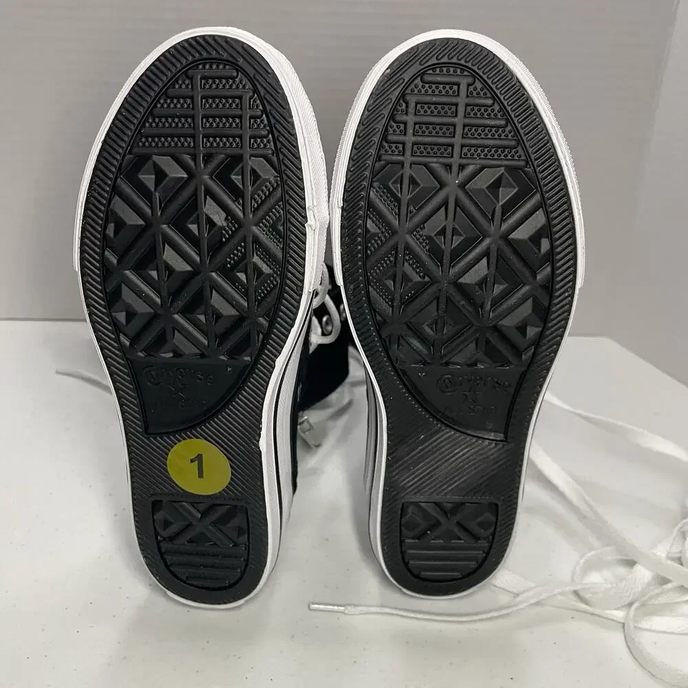 Converse Kids Size 1 Shoes NEW Knee High Chuck Taylor All Star XHi Black Zip Up
